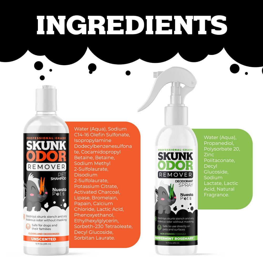 Skunk Odor Remover Shampoo & Spray Duo